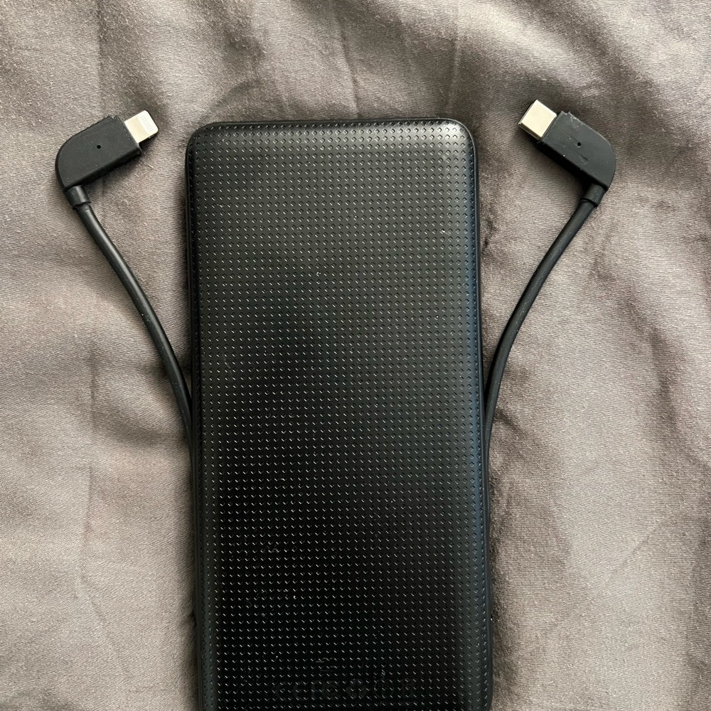 Hyper Juice Black Portable Power Bank with Dual Cables